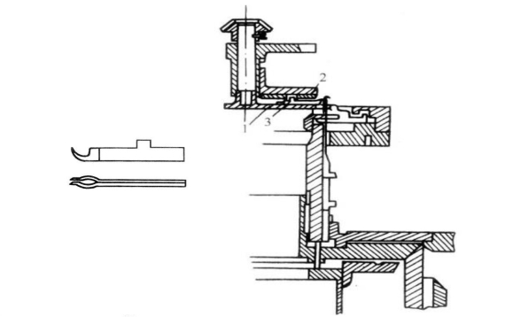 Opening And Tying Device Structure of leefu automatic toe-linking sock knitting machine